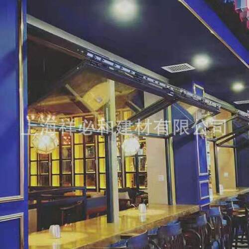 正在促销铝合金手动折叠窗液压支杆助力窗奶茶店开放式厨房上折窗