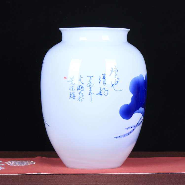 文彩冬瓜瑶池瓶花瓶清韵 大师手绘大口下批发瀚收藏釉吴陶瓷