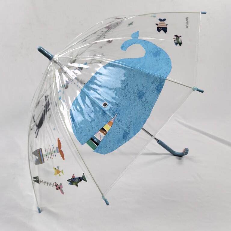 日本gnocco订单！创意猫爪手柄！卡通猫抓鱼透明防夹手动儿童雨伞