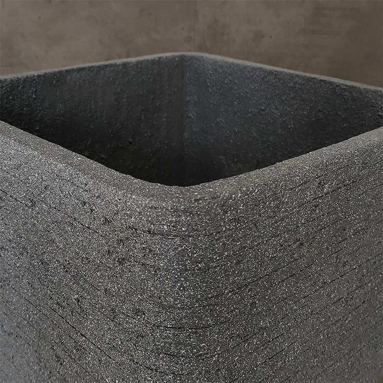 北欧特色横纹四方水泥灰色花盆室内会所咖啡厅售楼处园林绿植摆设