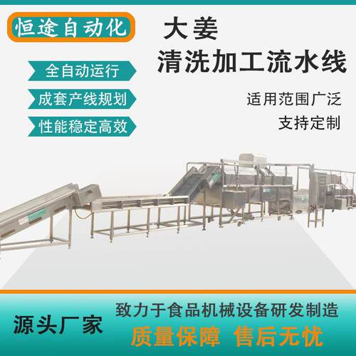 大姜清洗去皮加工成套产线设备滚筒毛刷式连续清洗机生姜刷洗设备