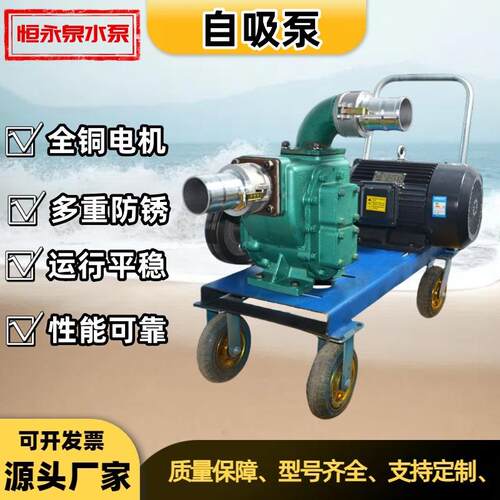 生产抽水自吸泵卧式自吸泵泵车大流量无堵塞抽水泵夏季防汛排涝泵