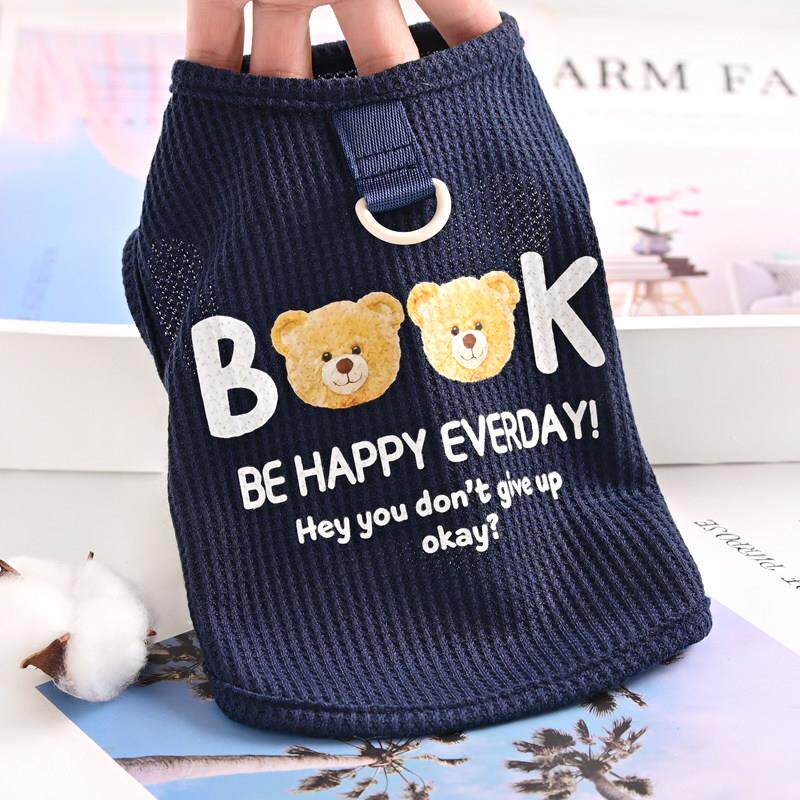 宠物猫咪狗狗夏天衣服薄款小型犬幼犬博美泰迪背心可牵引夏季帅气