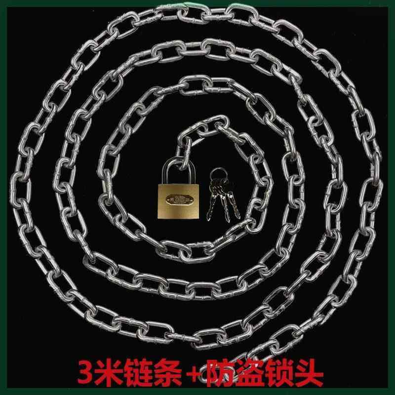 链条锁铁链锁摩托自行车锁防盗锁家用大门锁玻璃门锁双开门链子锁