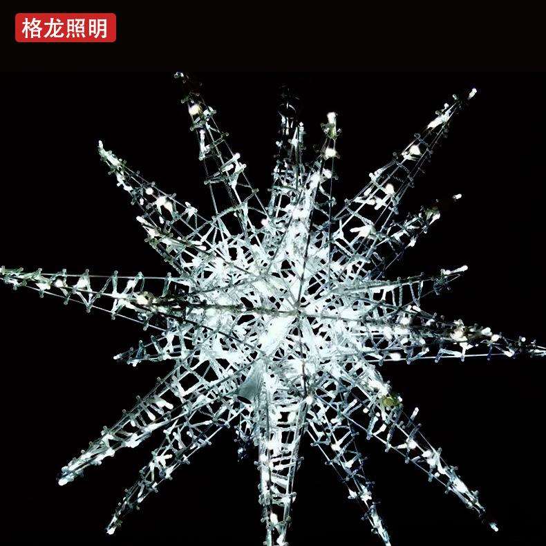 LED爆炸星立体多角星商场美陈亮化布置户外挂树星星灯节日装饰灯