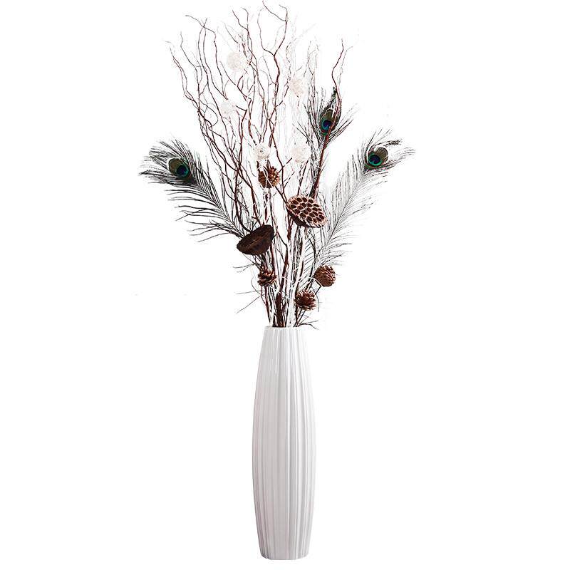 陶瓷落地大号花瓶摆件客厅干花插花家居白色现代北欧创意玄关摆件