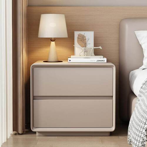 床头柜新款轻奢现代简约实木烤漆床头柜床头置物柜卧室小型床边柜