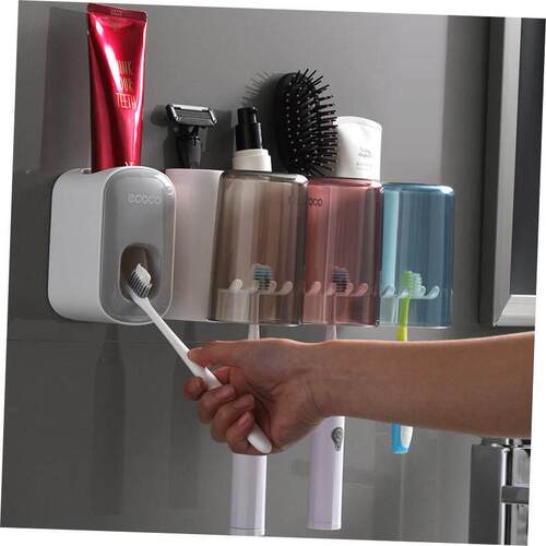 toothbrush tooth cup holder wall rack bathroom mount home