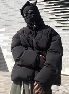 Masked collar hooded bread jacket cotton jacket men's