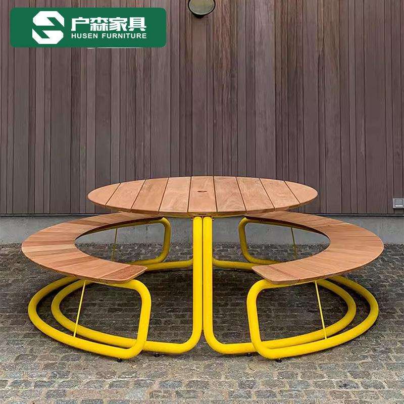 户外花园桌椅庭院凳椅子休闲别墅不锈钢公园长凳卡座阳台组合家具