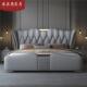 轻奢皮床意式 真皮床现代简约双人床主卧1.8米2米极简软包床婚床