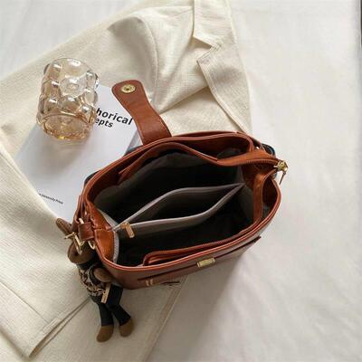 Hot Sell Vintage Simple Small PU Leather Bucket Crossbody Ba