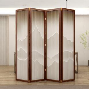 实木高端屏风隔断玄关客厅折叠移动新中式 办公室房间分割神器屏风