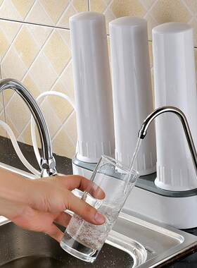 厂家家用净水器 台式直饮陶瓷过滤器 三桶超滤净水机三道款