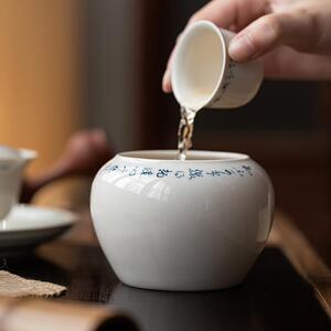皓澜草木灰建水茶渣缸家用复古桌面废水桶茶洗水孟陶瓷茶道零配