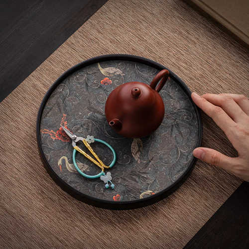 吸水速干茶杯垫茶托新中式国风轻奢杯托陶瓷茶道配件隔热垫文玩