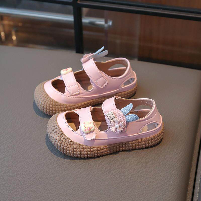 女童魔术贴镂空包头凉鞋女童包头凉鞋2026夏季新款儿童韩版公主风