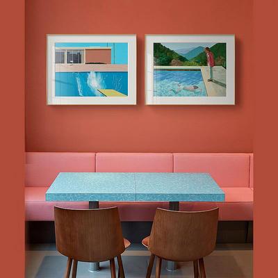 大卫霍克尼装饰画David Hockney水花英国艺术家游泳池小众风挂画