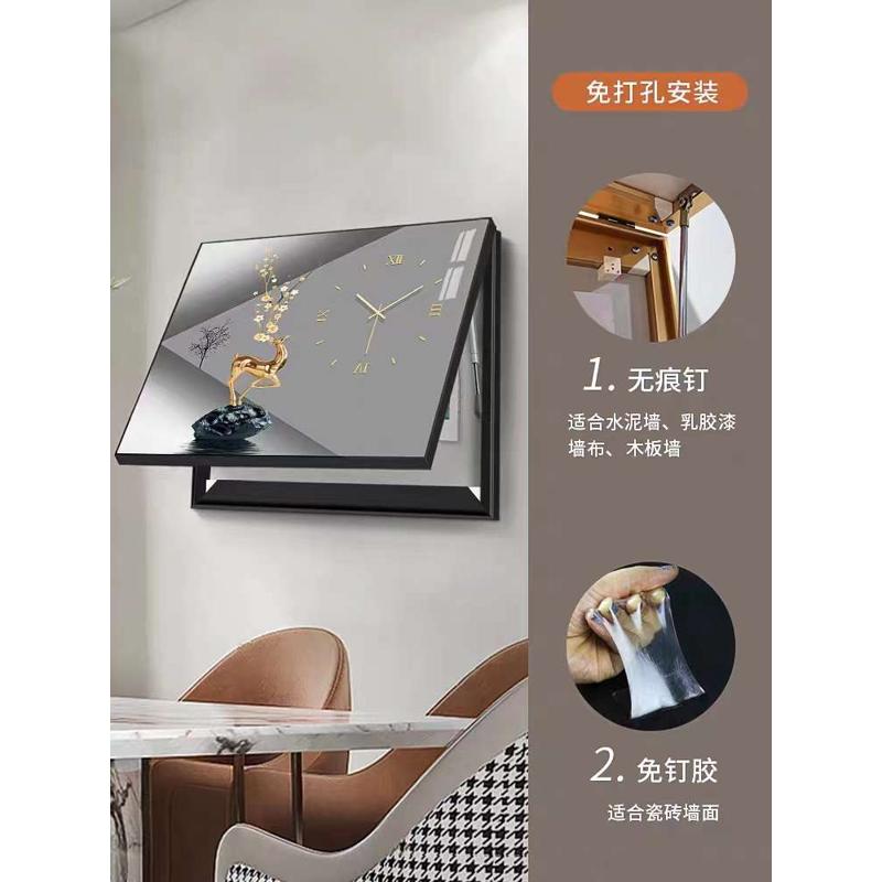 电表箱装饰画带钟表现代简约配电箱遮挡挂画轻奢开关时钟电闸箱