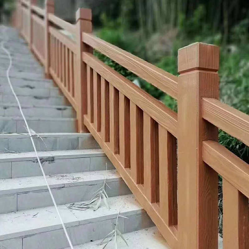 仿木护栏栏杆仿木围栏景区水泥护栏户外池塘小河园林仿木围栏