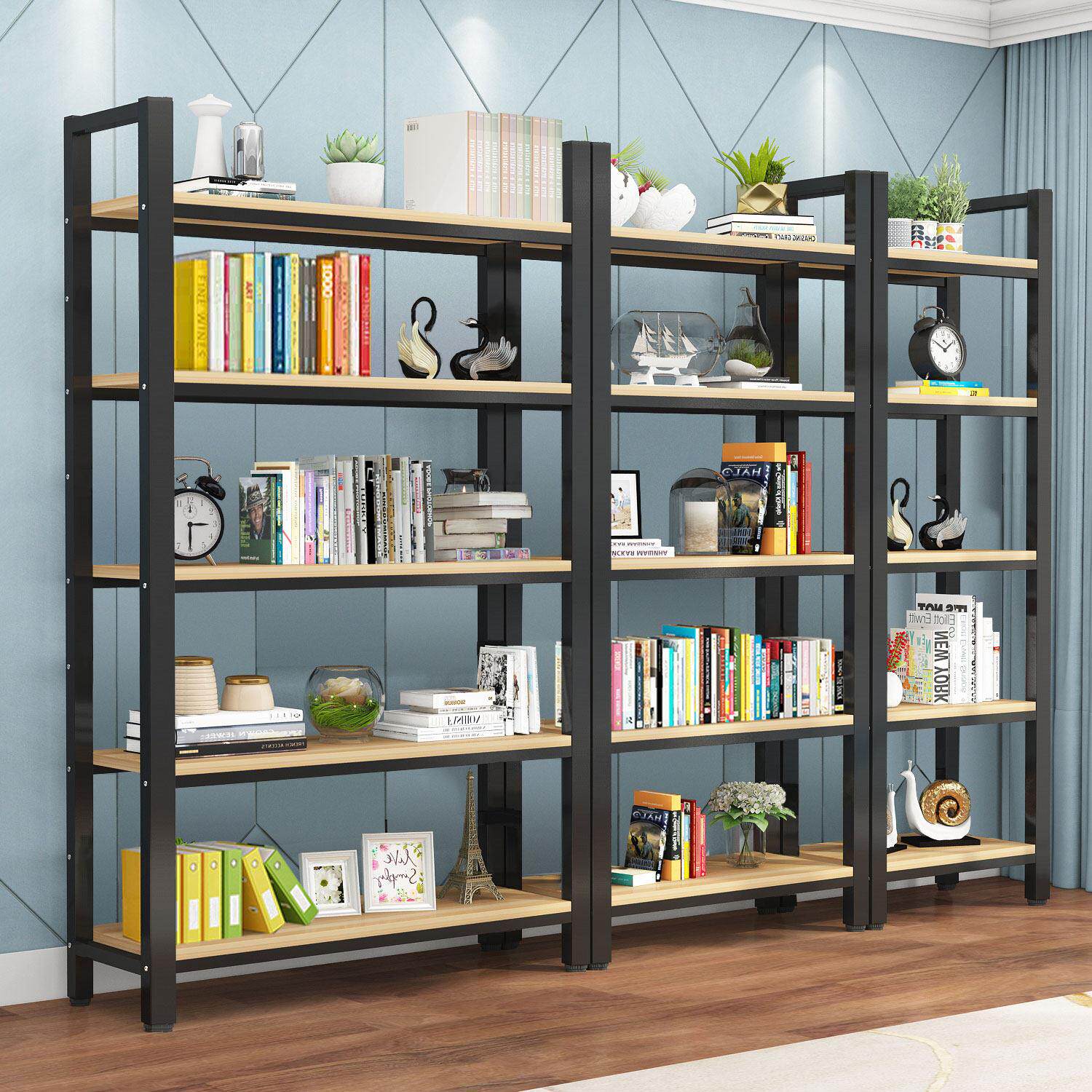 书架落地简约现代置物架办公室隔断客厅置物架铁艺多层货架展示架