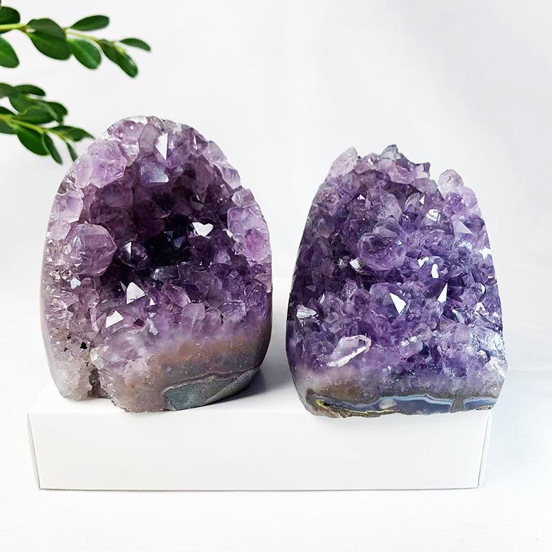 天然乌拉圭紫晶洞摆件家居办公室装饰紫晶镇饰品消磁紫水晶簇摆件