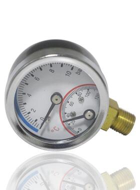 地暖温度压力一体表温压表径向立装水压水温表WY-4010BARM10*1