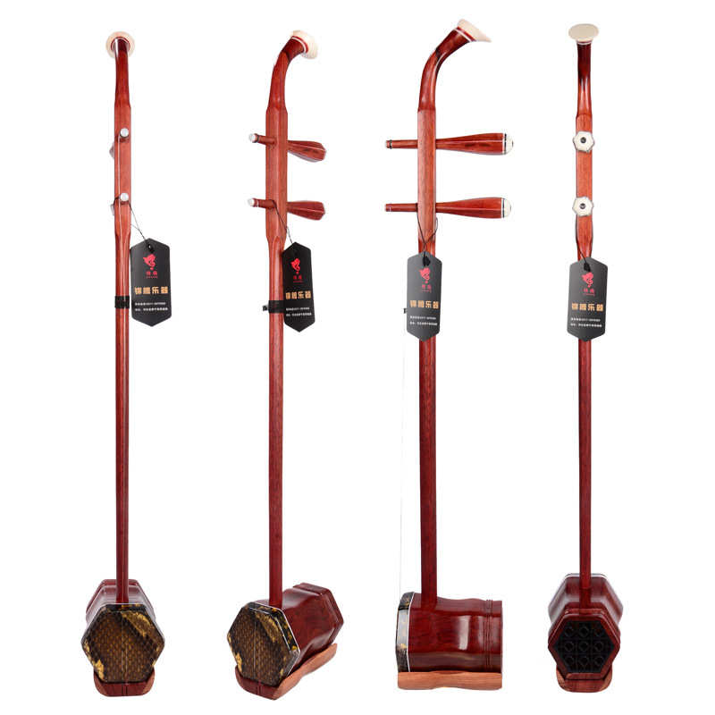 厂家直销 现货批发零售红木二胡乐器红花梨木初学二胡琴带配件