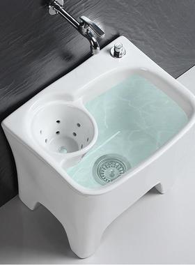 陶瓷拧拖把池阳台拖布盆卫生间墩布池沥拖把拖布池自动旋转地拖桶