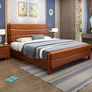 实木床1.2米1.35米小户型单人床1米储物床简约现代1.8 1.5m双人床