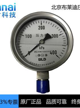 北京布莱迪全不锈钢耐震压力表 YTHN-100 0-400KPa M20*1.5
