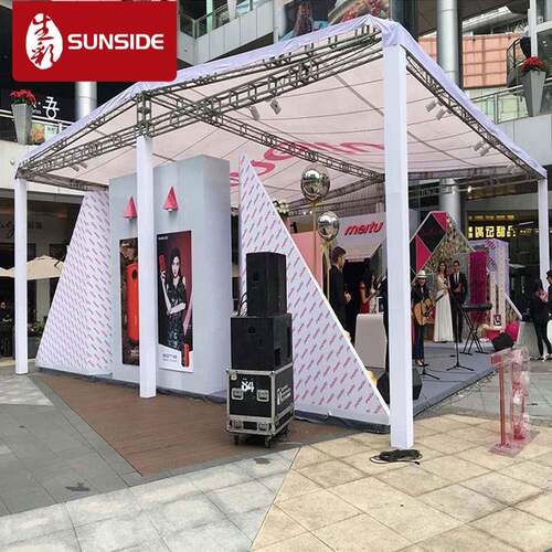 深圳租售镀锌桁架 舞台T台商场户外车展活动展台 喷绘背景灯布