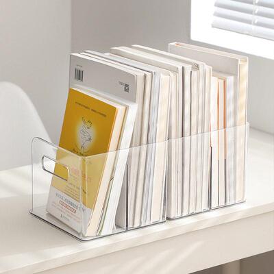 Desktop Bookshelf Transparent Acrylic Bookends Student Dormi