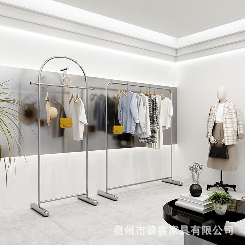 新款直销服装店展示架陈列道具男装女装店专用中岛货架不锈钢落地