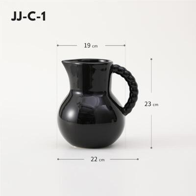 法摆式麻壶花把手奶陶瓷花瓶 现代中古风CCZ1774客餐厅厅桌面花器