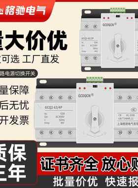 高档双电源自动转换开关220v家A63100A用125三相四线30v4P自动切
