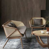 北欧日式 藤编沙发组合调性复古客厅三人沙发酒店大堂实木沙发椅