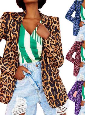 Printed collar cardigan suit jacket for women