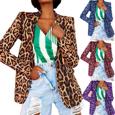 Printed collar cardigan suit jacket for women
