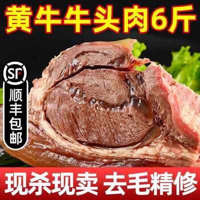 新鲜牛头肉半成品五香牛头肉全熟包邮整只牛脸肉商用10斤内蒙古