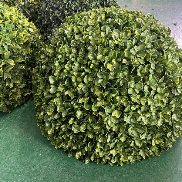 室外绿色植物井盖装饰绿色植物球模拟大叶黄杨木草球装饰米兰草球