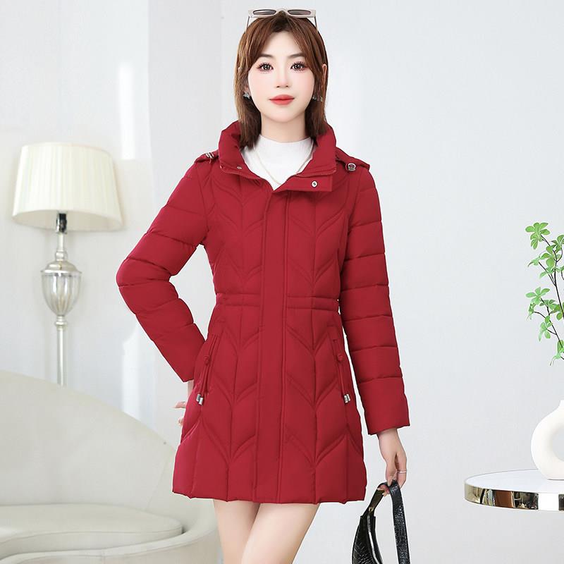 新品2026冬季新款时尚棉袄中长款羽绒棉服女修身显瘦加厚保暖棉衣