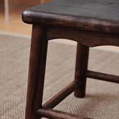 跨境严选大号仿古实木矮凳子橡胶木方凳板凳中式 泡茶凳家用儿童