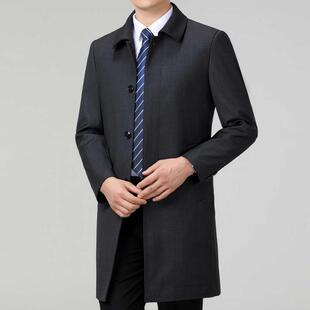 冬毛衣外套男中长款中风年男士爸爸男装商务羊休809-J秋闲毛料大
