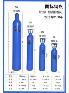 小型氩弧焊便携式氩气瓶8L10L12L14L小钢瓶氮气氧气二氧工业气罐