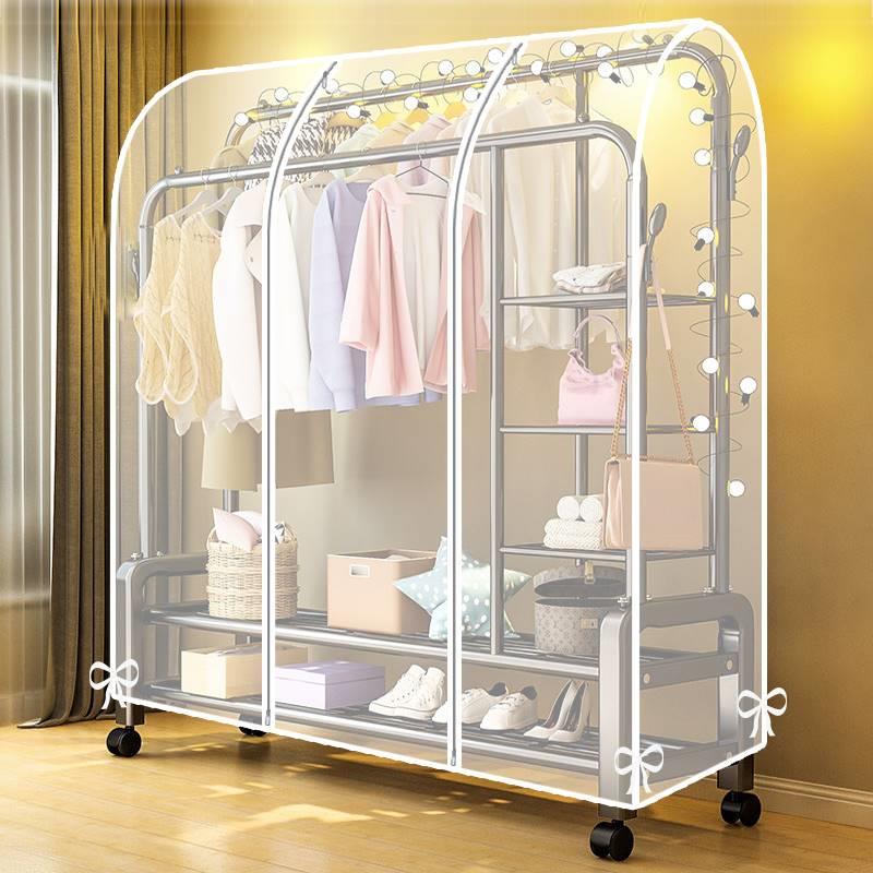 落地衣架防尘罩遮灰尘罩双杆简易衣架盖透明