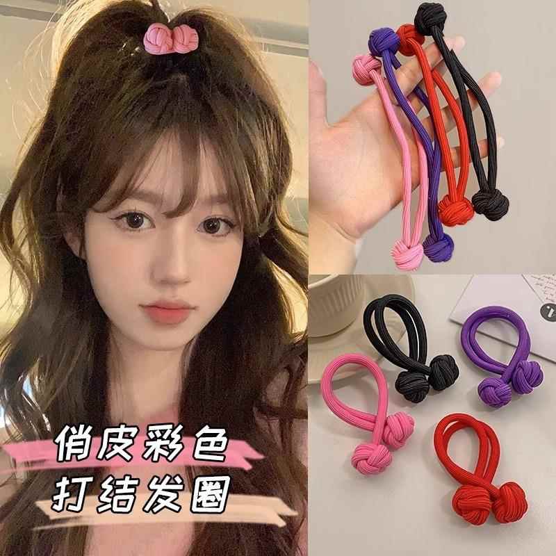 扎高发圈高弹力皮筋头绳女网红打结发饰马尾不橡皮筋耐用伤发儿童