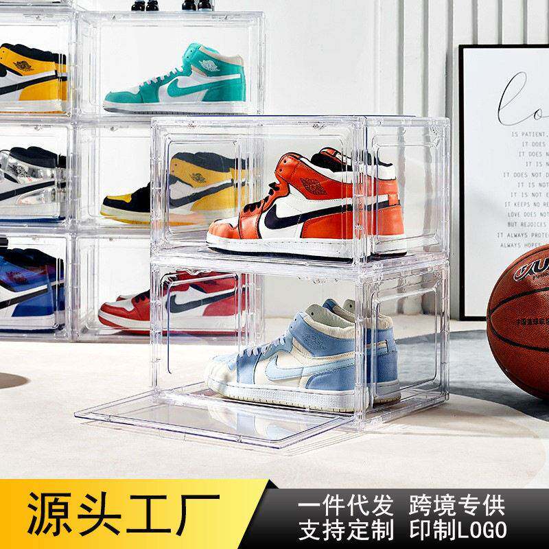 SWOOSH鞋盒收纳盒全透明亚克力aj鞋子侧开球鞋防氧化防尘塑料鞋墙