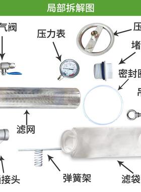 锈钢袋式过滤器不实大源通量工业污水循环水过滤器力头HRX-DS15工
