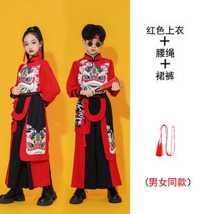 正品儿童中式舞表演t台中国男古典狮舞舞蹈演服装孩击鼓表服